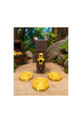 Super Bear Adventure Oynar Eklemli Tekli Figür Seti Bareen,tilki Ve Kutu Çantalı + 3 Fiziksel Gold Oyun Parası