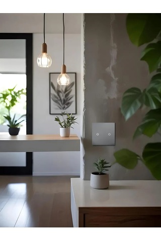 Ubaro Gri Çift Düğmeli Dokunmatik Işık Anahtarı 241008531