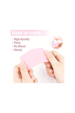 Boş Kelime Kartları 5x8 Cm - 50 Adet Oval Kenarlı / Tabu & Not Kartları - Pembe Diğer