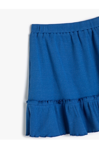 Koton Etek Dokulu Beli Lastikli Fırfır Detaylı Mavi 4skg40048ak Mavi