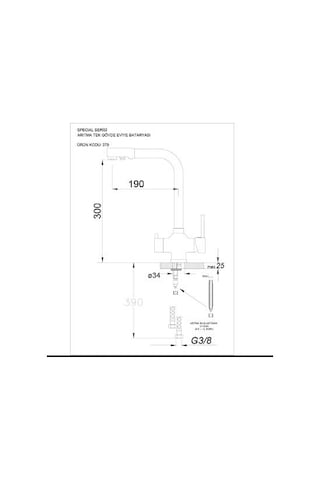 Real Stone BT001 Abant Arıtmalı Kuğu Eviye Bataryası - Antrasit