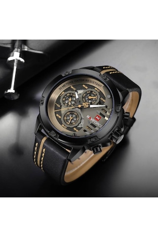 Naviforce Deri Kordon İç Fonksiyonları Aktif Dijital/analog Erkek Kol Saati E.nvf.k.002