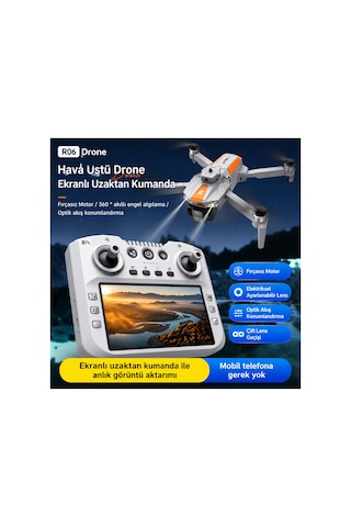 Kamera Drone Fırçasız Motor, 2.4ghz Kumanda, Fpv, 2 Batarya, Katlanabilir, Headless, 360 Takla Beyaz