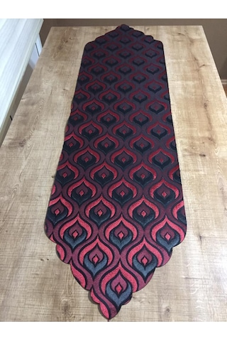 Finezza Üç Boyutlu Damla Desen Leke Tutmaz Kırmızı Runner