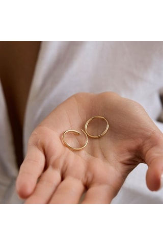 14k Altın Halka Küpe 1,2 Mm 1.8 Cm Gizli Kilit T14303 Renkli