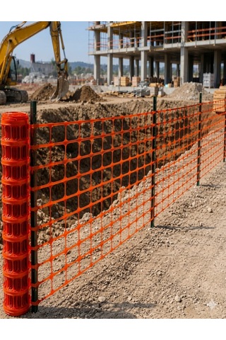 Max Safety İnşaat Alan Perde 50 Mt Kırmızı