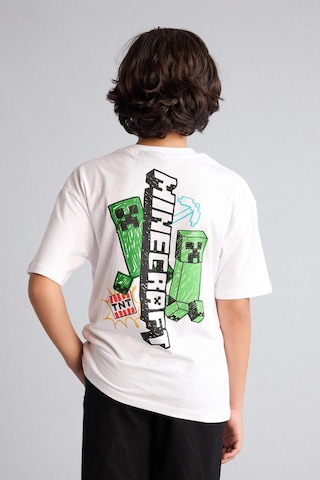 Defacto Mınecraft Oversıze Tişört Erkek Çocuk G8885a826smwt34 Beyaz-wt34