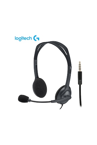 Fosenze Logitech H111 Kulaküstü Stereo Kulaklık - 3.5mm Kablolu, Döner Mikrofonlu, Oyun/müzik/arama İçin Konforlu Ayarlanabilir Başlık
