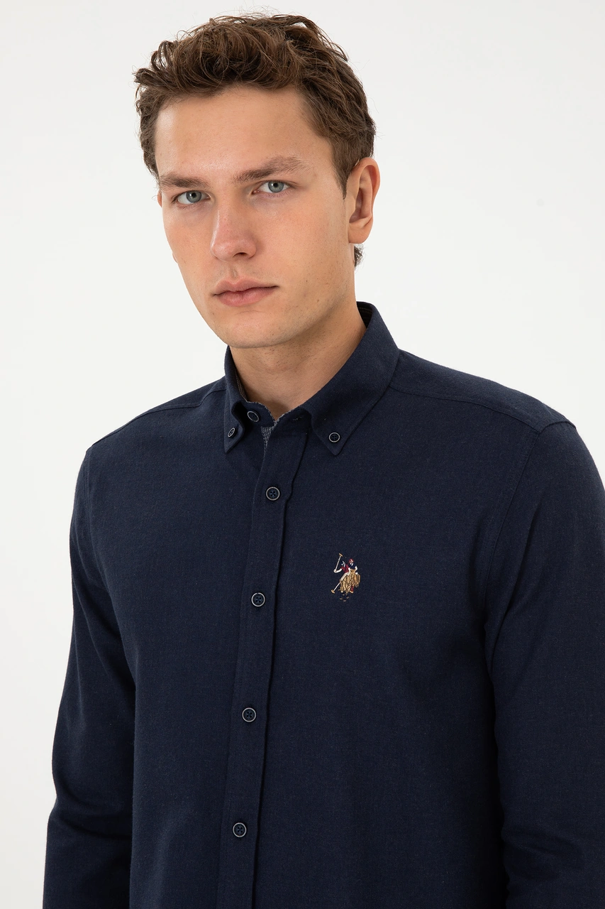 U.s. Polo Assn. Erkek Lacivert Gömlek Desenli 50308459-vr033 Lacivert