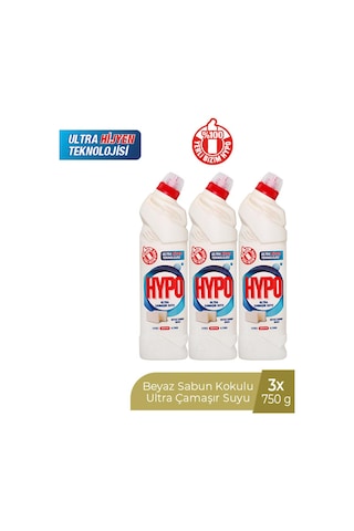 Hyper Hypo Ultra Çamaşır Suyu Beyaz Sabun 3 x 750 G