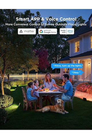 Rgbıc Akıllı Dış Mekan Led Spot Işık 4 Lü Paket, Ip66, Alexa & Google Uyumlu, 1000 Lm Çok Renkli
