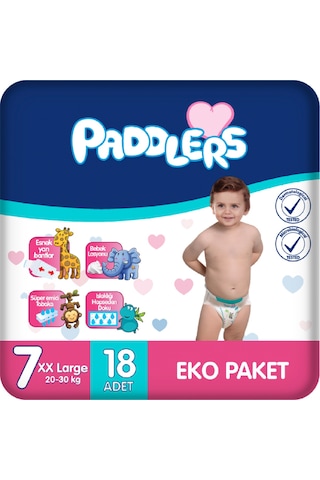 Bebek Bezi 7 Numara XX-Large (20-30 Kg) 18 Adet – Eko Paket, Yüksek Emicilik