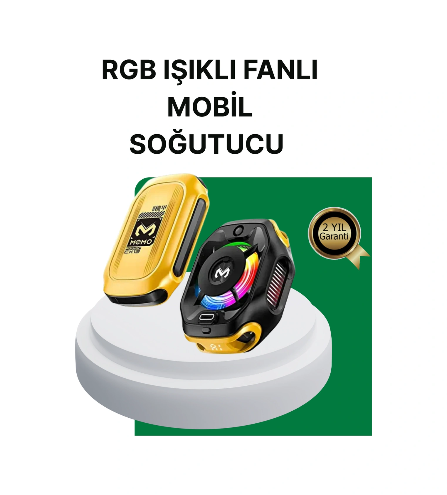 Tek 7 Kanatlı Vortex Fanlı Akıllı Telefon Soğutma Aparatı Najmaddin