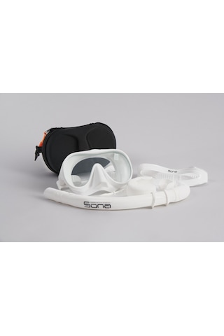 Sona Sona M1 Maske +Roll-Up Snorkel+Yedek Kayış+Deluxe Çanta Beyaz