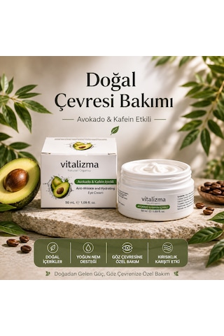 Avokado & Kafein Göz Çevresi Bakım Kremi 50 Ml Nemlendirici & Kırışıklık Karşıtı