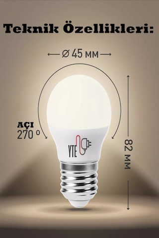 10 Adet Kaliteli Gün Işığı 6w Top Led Ampul E27 Duy