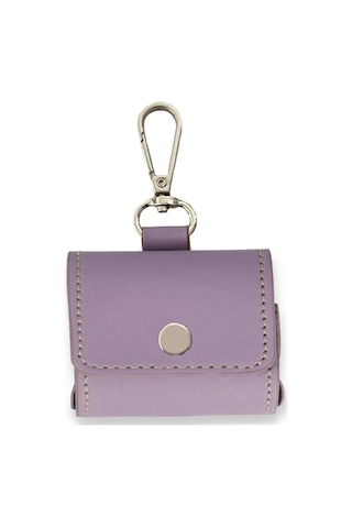 Fitcase Airpods Pro Uyumlu Faux Seri Kapaklı Kılıf Lila