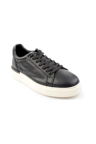 Bambi Siyah Hakiki Deri Erkek Sneaker E01593003603