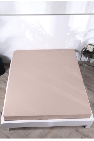 Aç-tak Lastikli Tek Kişilik Çarşaf 160x200+30 Cm Polycotton Matriss Serisi Bej