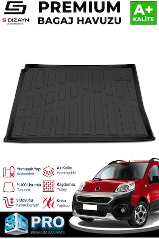 S-dizayn Fiat Fiorino 3d Pro Bagaj Havuzu 2008-2016 A+ Kalite