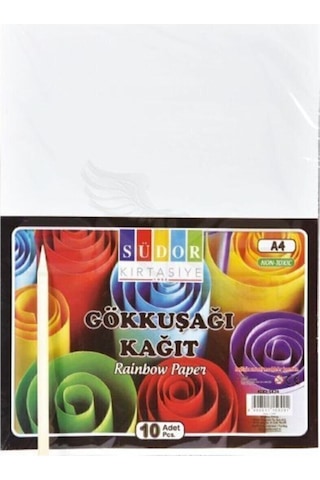 Rainbow Sihirli Gökkuşağı Kazımalı Kağıt Siyah Kağıt 10xa4