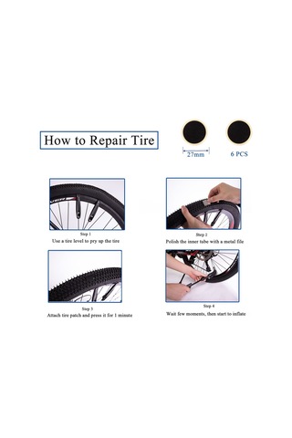 Hombey Bisiklet Lastiği Tamir Seti: 120psı Presta-schrader Pompa, Tamir Yama, Mini Çekiç Ve Aksesuarlar - Siyah Abs Ve Çelik