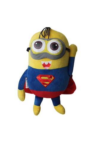 Despicable Me Minions Çılgın Hırsızlar Superman Versiyon Peluş Oyuncak Uyku & Oyun Arkadaşı 30 Cm. Kırmızı