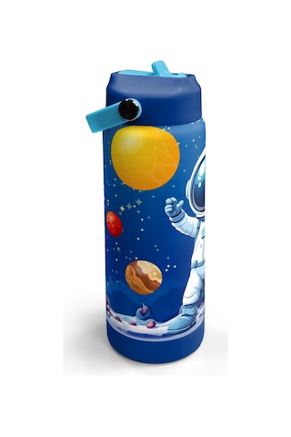 Coral High Lacivert Astronot Desenli Katlanır Ağızlıklı Çelik Termos 650 Ml 38334 Lacivert