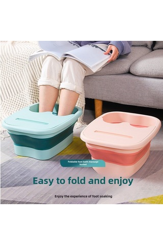 Yifomall Yetişkinler İçin Katlanabilir Silikon Banyo Kaseği - Kalın Malzeme, Masaj Fonksiyonu Ve Taşınabilir Kapaklı Ayak Bakımı Aleti Beyaz-gri Diğer