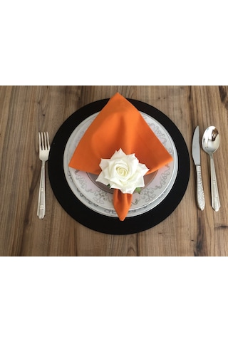 Turuncu Kumaş Peçetesi 6 Adet 40x40 Cm Çok Renkli