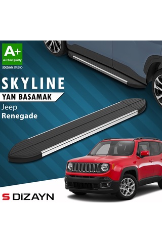 S-dizayn Jeep Renegade Skyline Krom Yan Basamak 173 Cm 2014 Üzeri A+ Kalite