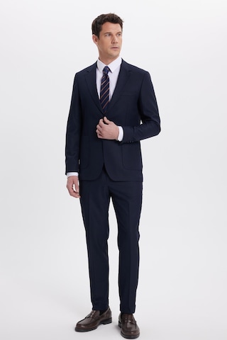 Tudors Erkek Regular Fit Lacivert Mono Yaka Beli Bağcıklı Torba Cepli Takım Elbise-41958 Lacivert
