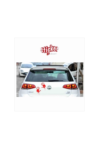 Kanlı Eller Kırmızı Renk Sticker