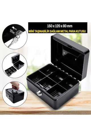 Mühlen Cash Box Cb150 Mini Boy Taşınabilir Para Kutusu (Siyah Ren