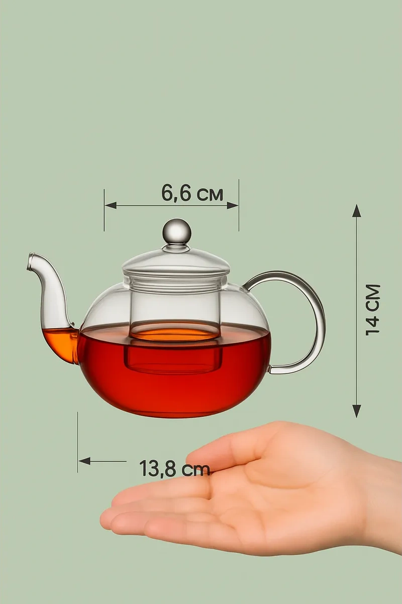 Cnglass Cam Demleme Çaydanlık Filtreli, 1 Litre 1000 Ml 7473072 Beyaz