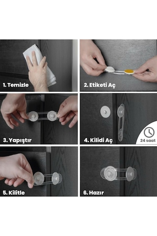 İdeal Baby Mini Çok Amaçlı Kilit 10 Adet Çok Renkli