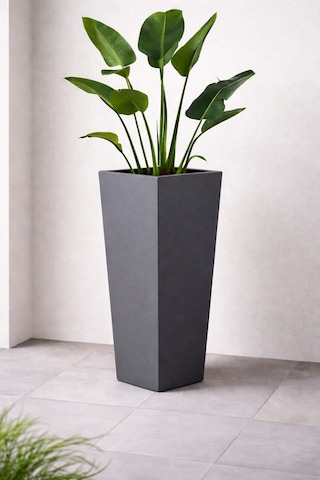 Modern Dikey Dekoratif Karekonik Fiber Saksı 100x45x45