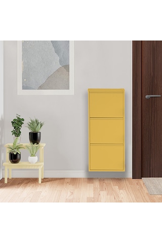 3'lü Metal Ayakkabılık - Sarı