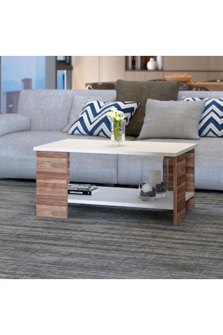 Bicabin Roma Dekoratif Orta Sehpa Garda Beyaz (Coffee Table)