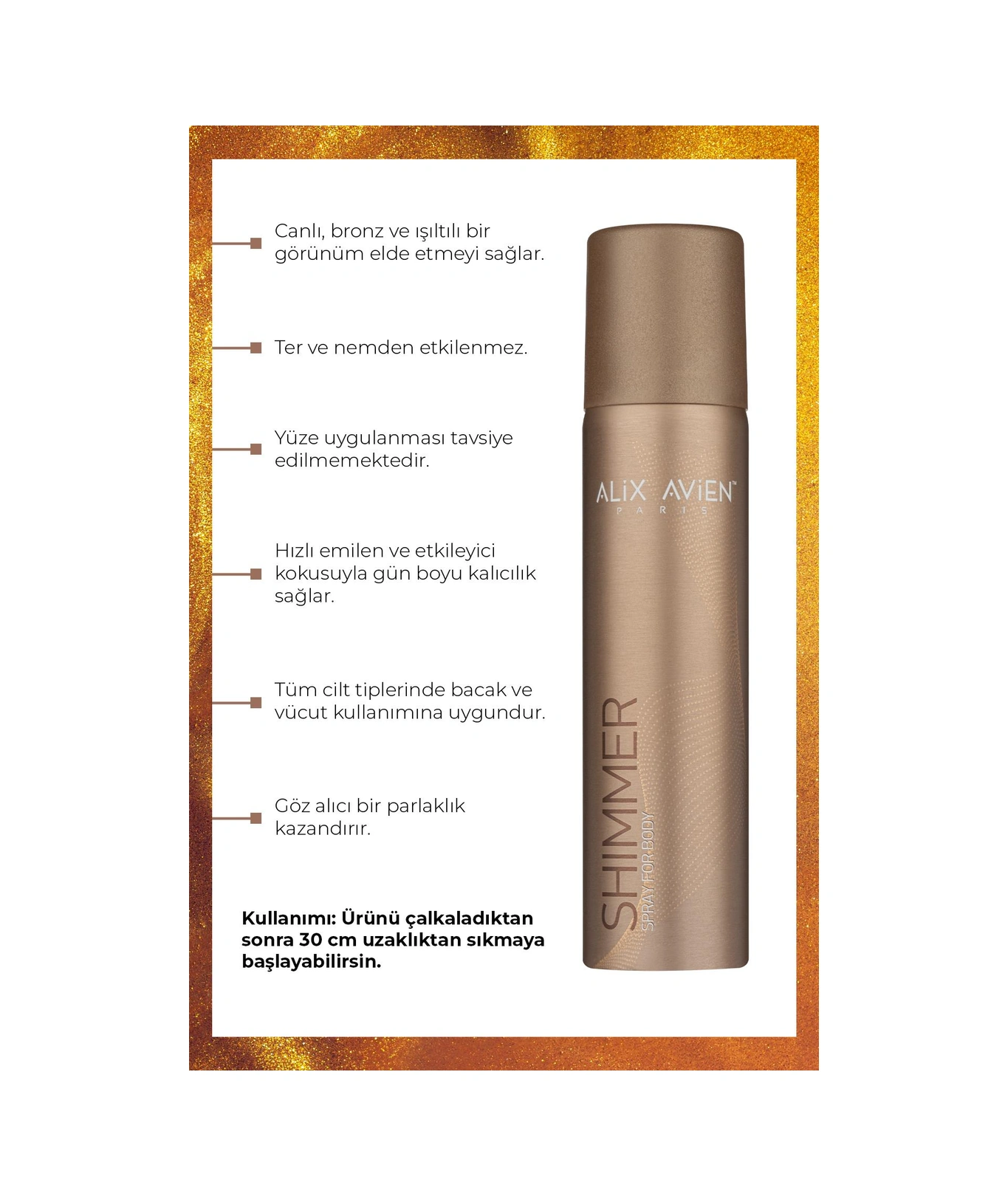 Alix Avien Shimmer Işıltılı Vücut Spreyi 75 ML