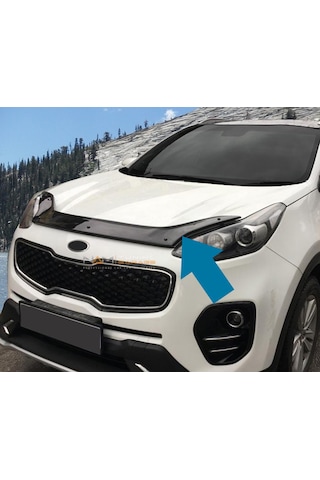 Kia Sportage Kaput Rüzgarlığı Koruma 2016 Üzeri Parlak Siyah