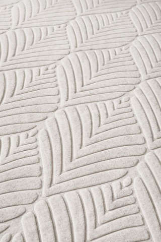 Raschel Carpet Yıkanabilir Oval Elips Leke Tutmaz Yaprak Emboss Krem Mutfak Halısı Özel Seri Kaymaz Taban Halı Krem