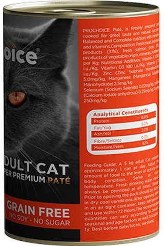 Prochoice Pate Somonlu Yetişkin Kedi Konservesi 6 x 400 G