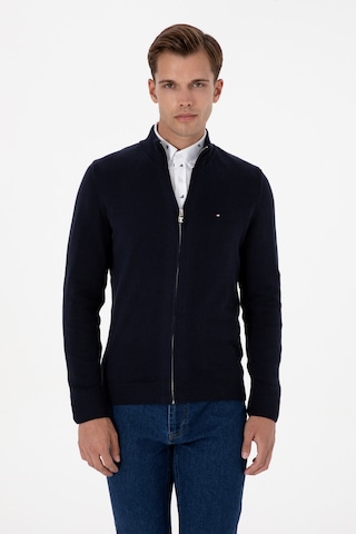 U.S. Polo Assn. Erkek Slim Fit Lacivert Basic Triko Hırka 50313688-VR033