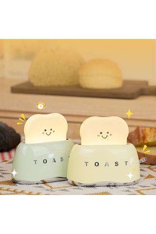 Wezone Şarj Edilebilir Tost Şeklinde Gece Lambası - 3000k Sıcak Sarı Işık, 1200mah Pil, 30/60 Dakika Zamanlayıcı