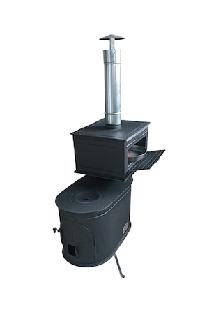 Fırınlı Kamp Sobası Soba+boru Fırınlı Kuzine Kamp Sobası