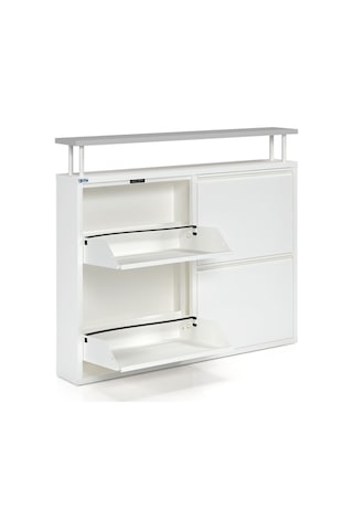 Ceha Tablalı 4'lü Metal Ayakkabılık - Beyaz K.AYK-2.4 /G/P 9010