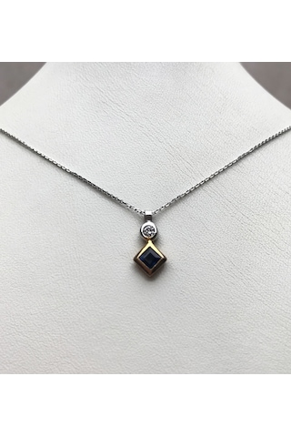 Klasik Model Safir/Pırlanta Kolye