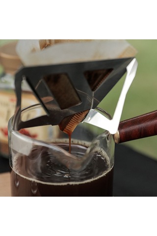 Moveevo Kampanyalı Katlanabilir Paslanmaz Çelik Seyahat Kahve Filtresi - Hafif Ve Taşınabilir Gümüş