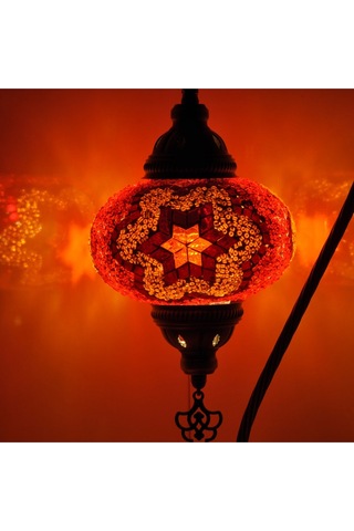 Dekoratif Mozaik Lamba Özel Gün Hediyesi Kırmızı - Turuncu